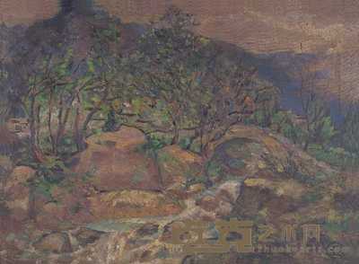 汪亚尘 风景 45×62cm
